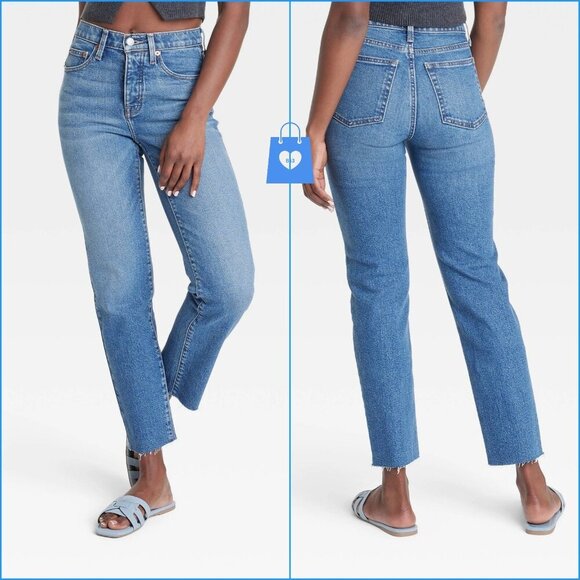 Universal Thread Denim - 6 Short - Womens Mid-Rise 80s Slim Fit Jeans - Universal Thread - Blue